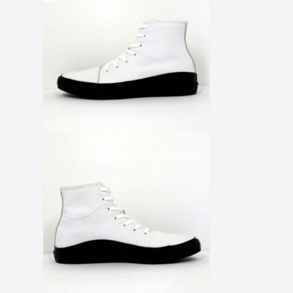 Converse 153647C Upper Leather Unisex White Sneakers Boots Sz, Mes 9 Women 11 US